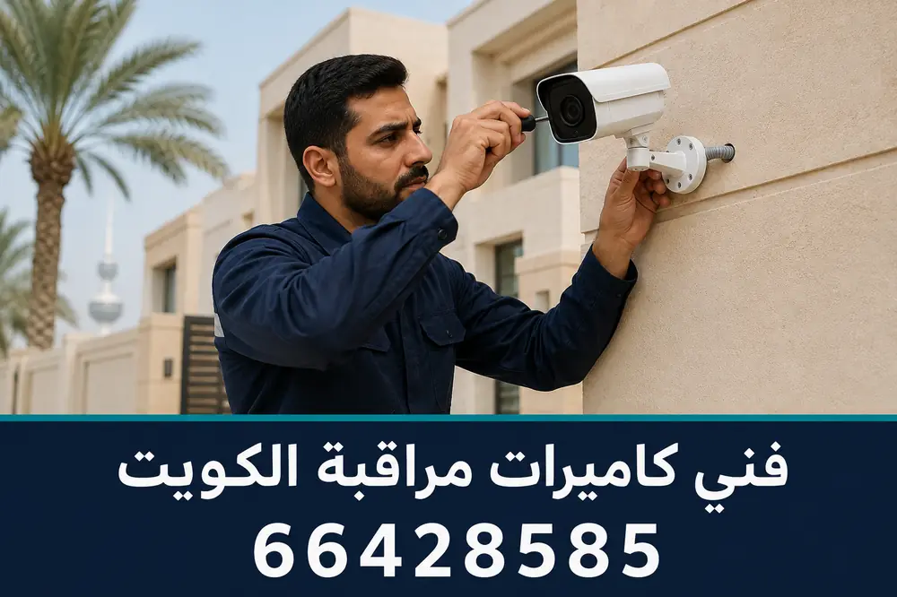 فني كاميرات مراقبة في حولي — تركيب على جدار خارجي